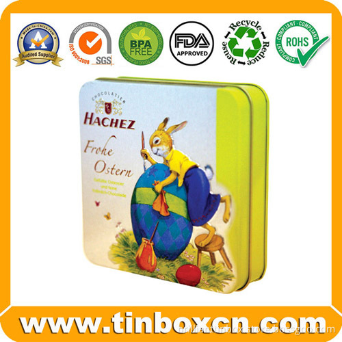 Square Chocolate Tin Box with Food Grade Metal Food Container